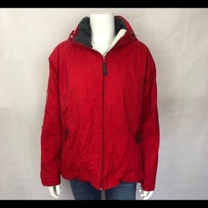 Columbia Red Hooded Winter Jacket Coat Snow Large